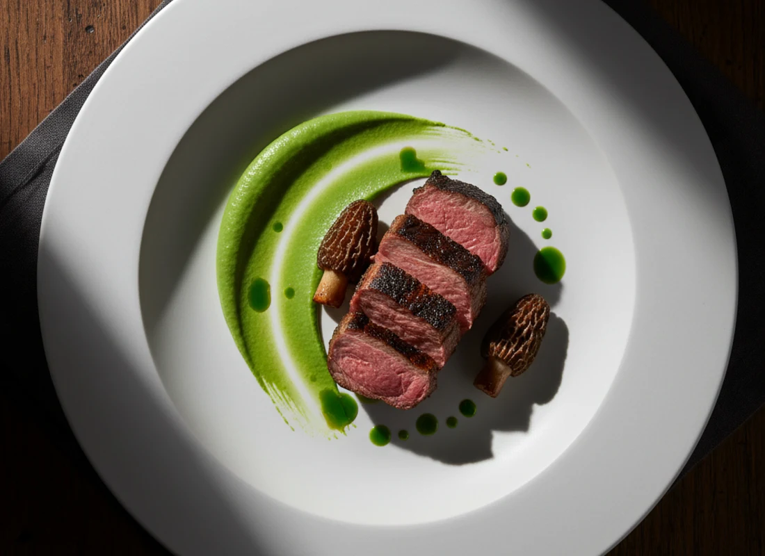 Ember tasting menu course, lamb with spring peas